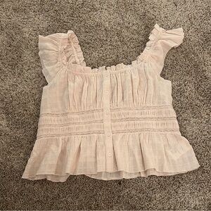 American Eagle Outfitters Light Pink Ruffled Top